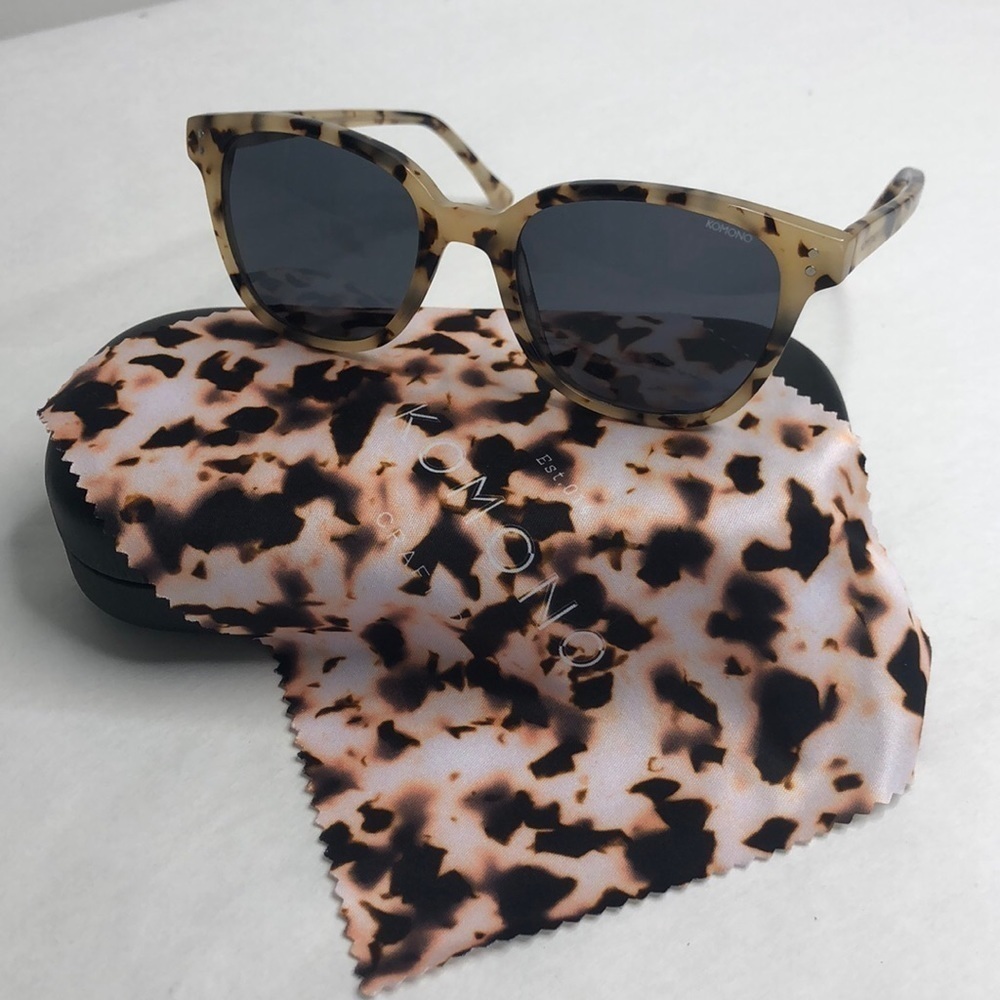 NEW KOMONO Renee Ivory Demi sunglasses (NWT) Cream Brown Tortoise - Picture 5 of 11